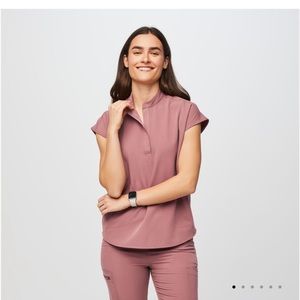 Mauve Rafaela™ Oversized Scrub Top and Zamora™ - Tall Jogger Scrub Pants mediums